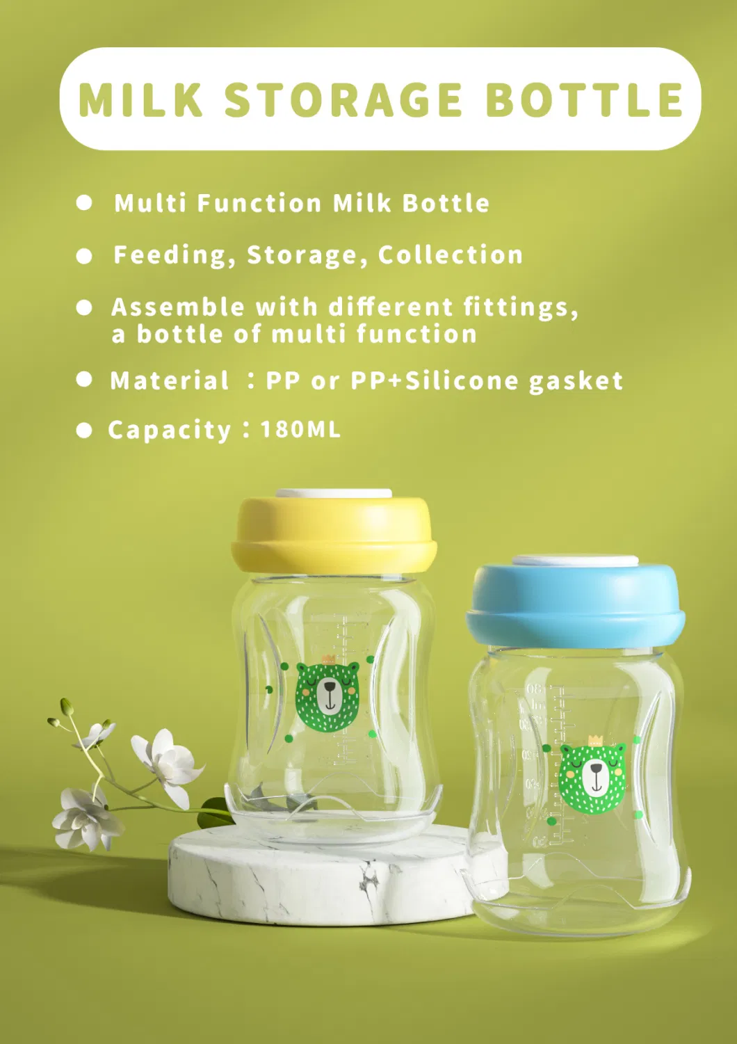 Baby Products of All Types Kids Breast Storage Cup Food Grade PP Baby Breast Milk Storage Bottle